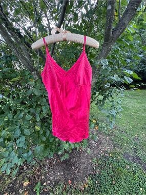 Express Hot Pink Stud-Embellished Satin Camisole